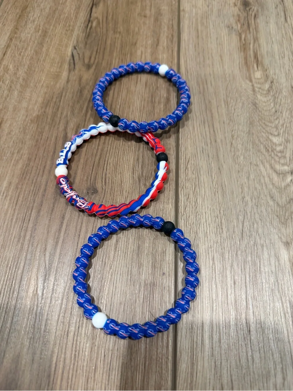 Buffalo Bills lanyard and bracelets
